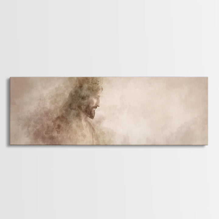 Silent Reverence, Framed Canvas Print, Christian Art Canvas, Christian Wall Art, Panoramic Wall Art, Christmas Art, Christian Gift