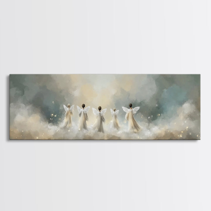 Angelic Hope Rise, Framed Canvas Print, Christian Paintings, Panoramic Frame, Christian Art Canvas, Christmas Art Prints, Christian Decorat