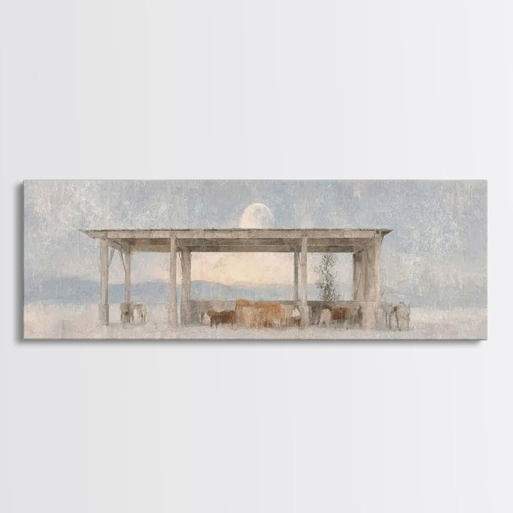 Winter Pasture Grace – Framed Canvas Print – Panoramic Art – Christian Wall Art – Christmas Art – Christian Art Canvas – Christmas Decorati