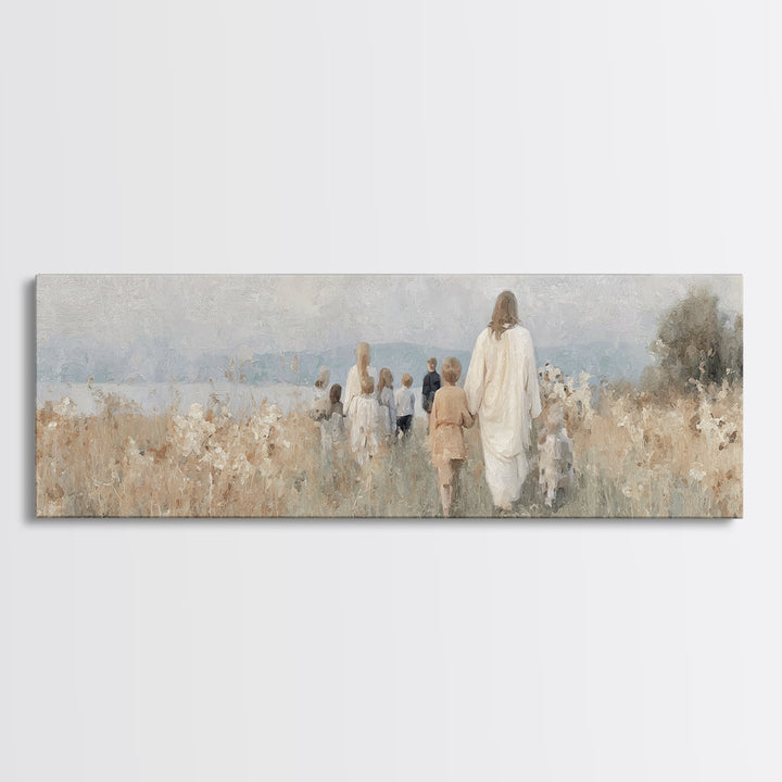 Shepherd’s Dawn – Framed Canvas Print – Christian Wall Art – Panoramic Art – Christian Christmas Art – Jesus Painting – Christian Art Work
