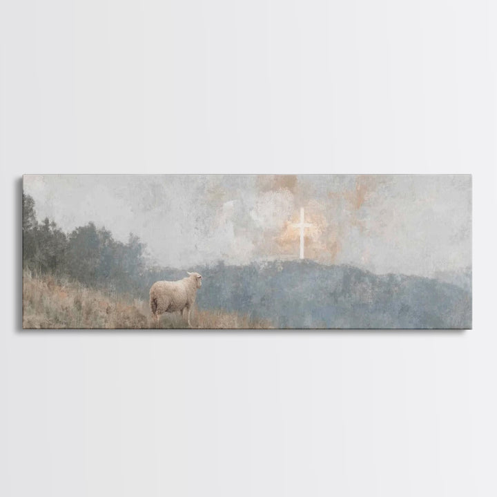 Valley Of Mercy – Framed Canvas Print – Panoramic Wall Art – Christian Art Gift – Modern Christian Art – Jesus Painting – Christmas Art Pri
