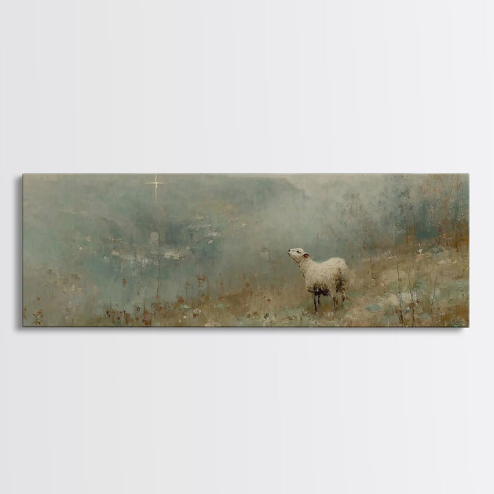 Hillside Grace | Framed Canvas Print | Panoramic Painting | Christian Art Canvas | Christian Christmas Art | Subtle Christian Art | Christi
