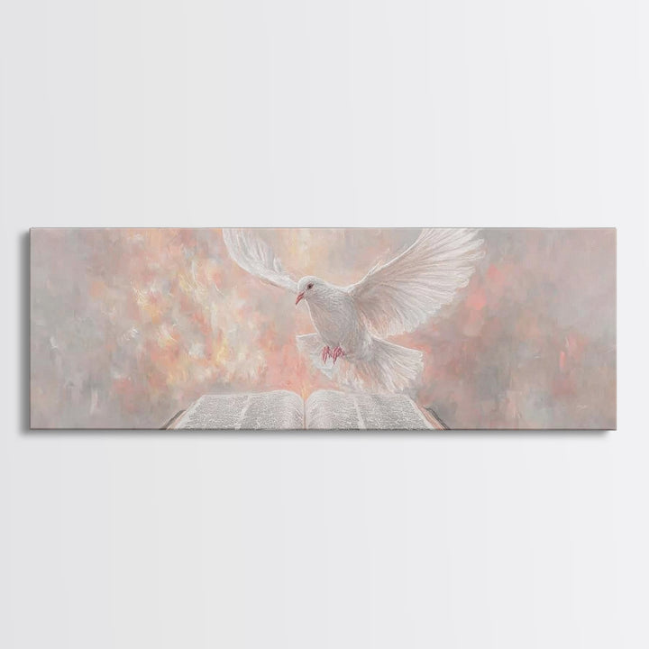 Flame Of Revelation, Framed Canvas Print, Panoramic Art, Modern Christian Painting, Christian Wall Art, Christian Art Canvas, Christian Chr