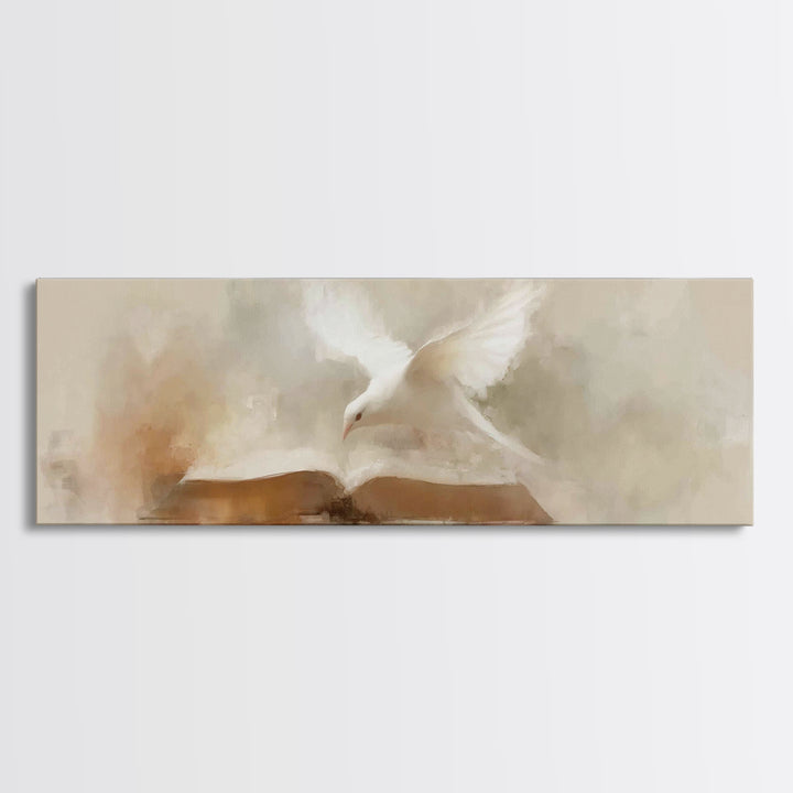 Glory Of The Word | Framed Canvas Print | Panoramic Wall Art | Christian Art Gift | Christian Paintings | Minimalist Christian Art | Christ