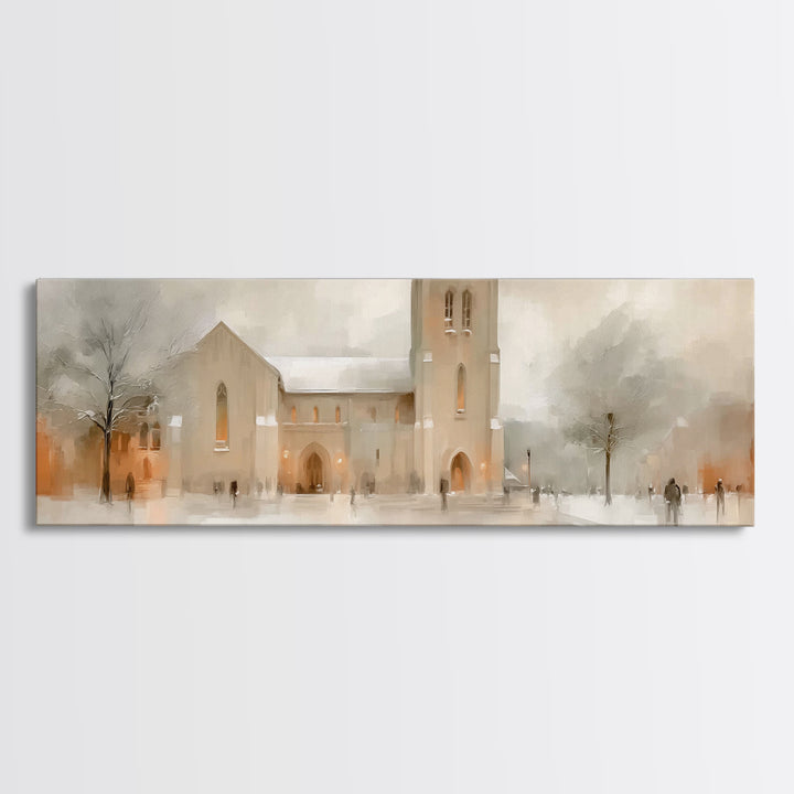 Sanctuary Of Peace - Framed Canvas Print - Christian Art Canvas - Panoramic Print - Christmas Art Work - Modern Christian Art - Christian D