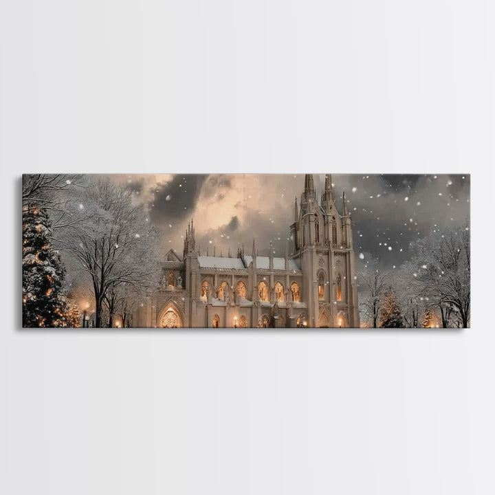 Cathedral Wonder | Framed Canvas Print | Christian Art Canvas | Panoramic Art | Christmas Wall Art | Christian Christmas Art | Christian Gi