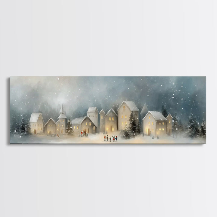 Peaceful Village Star - Framed Canvas Print - Christian Wall Art - Panoramic Art - Christmas Art - Christian Art Canvas - Christmas Wall Ar