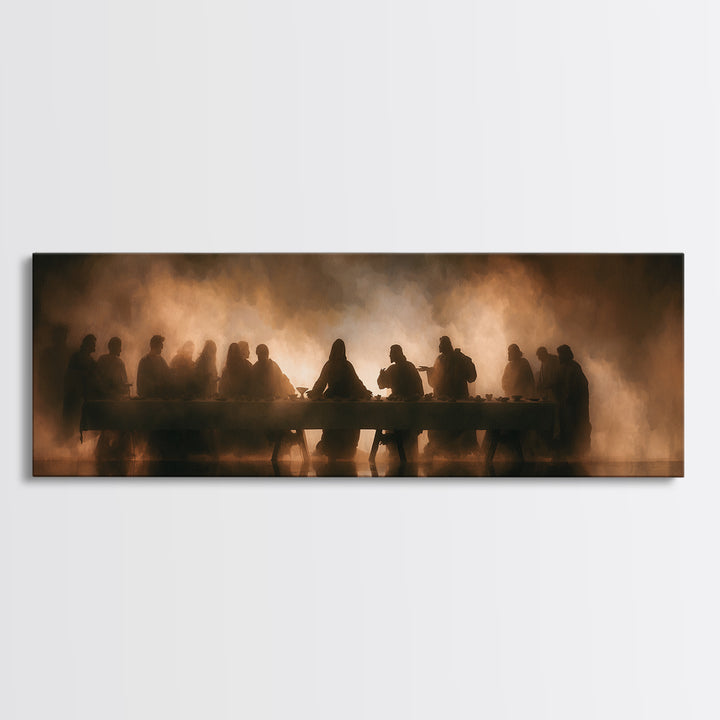 Clouded Covenant Table – Framed Canvas Print – Christian Art Canvas – Jesus Wall Art – Panoramic Painting – Christian Christmas Art – Chris