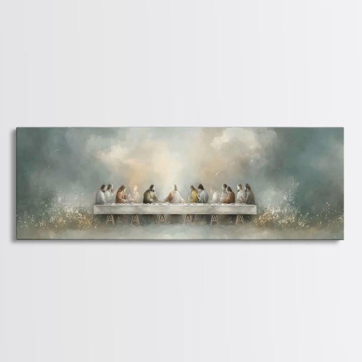 Last Covenant Stillness | Framed Canvas Print | Christian Painting | Moody Christian Art | Panoramic Art | Jesus Painting | Christian Wall