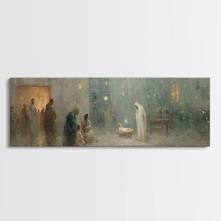 Holy Temple Light | Framed Canvas Print | Panoramic Wall Art | Christian Wall Art | Christian Art Canvas | Christmas Art | Jesus Painting
