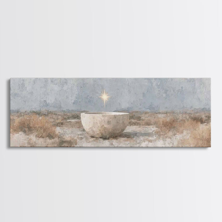 Star Over Promise | Framed Canvas Print | Panoramic Painting | Christian Art Canvas | Christian Christmas Art | Christian Wall Art | Christ