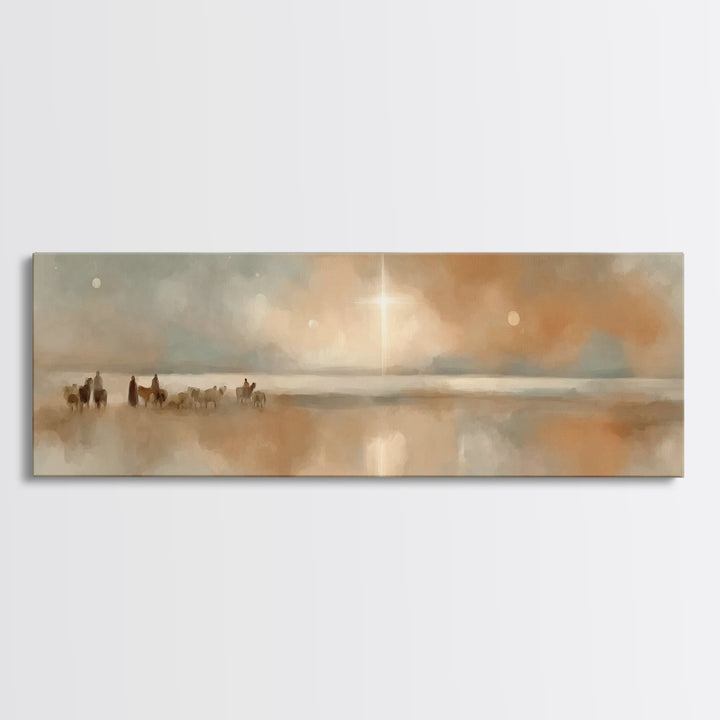 Star Of The Horizon – Framed Canvas Print – Panoramic Art – Christian Wall Art – Christian Art Canvas – Christmas Art – Jesus Painting