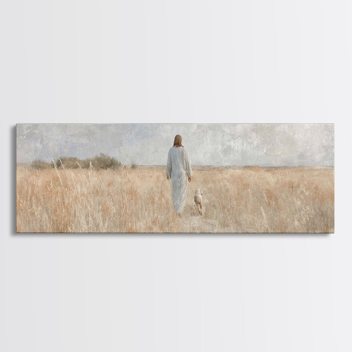 Field Of Mercy – Framed Canvas Print – Panoramic Print – Christian Art Canvas – Christian Wall Art – Jesus Painting – Christian Decor