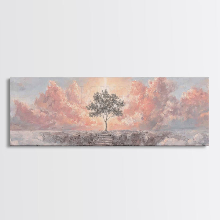 Radiant Ocean Glory | Framed Canvas Print | Panoramic Art | Christian Art Canvas | Jesus Painting | Christian Wall Art | Christmas Art