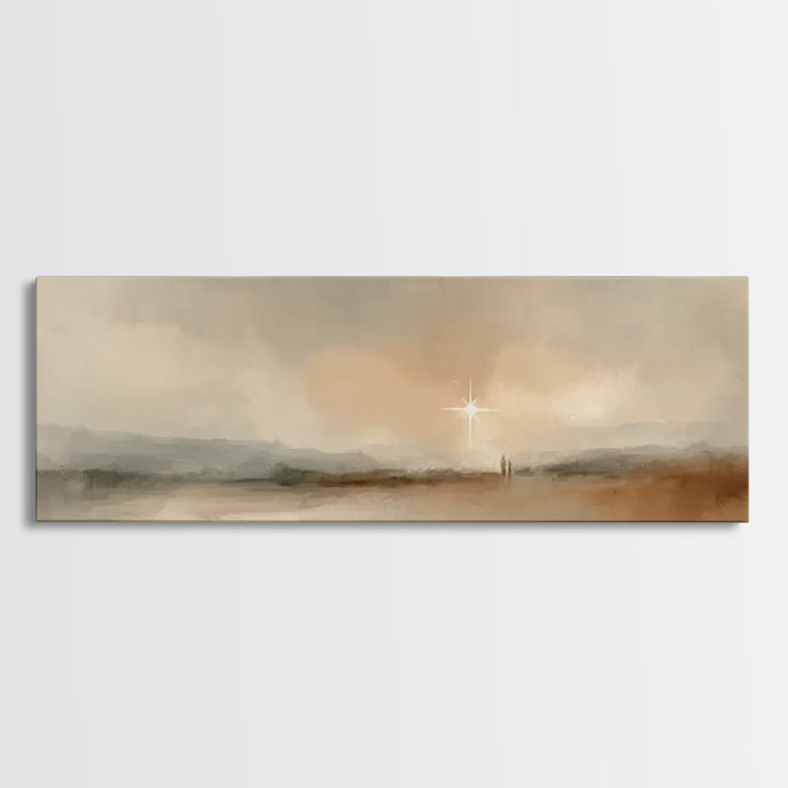 Star Of Promise | Framed Canvas Print | Christian Christmas Art | Christian Wall Art | Panoramic Print | Christmas Canvas Wall Art | Christ