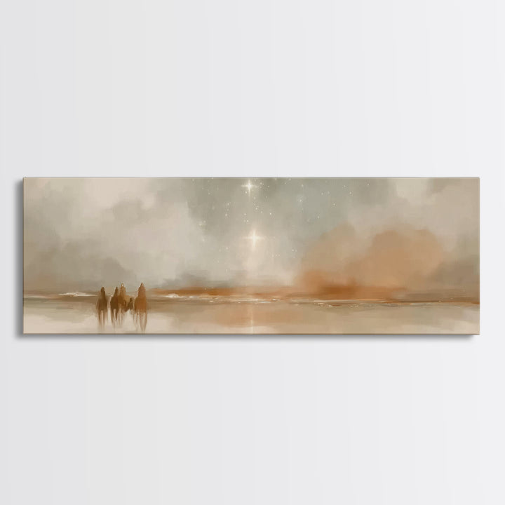 Star of the East, Framed Canvas Print, Christian Art Canvas, Panoramic Frame, Christmas Art, Christian Wall Art, Jesus Painting, Christian
