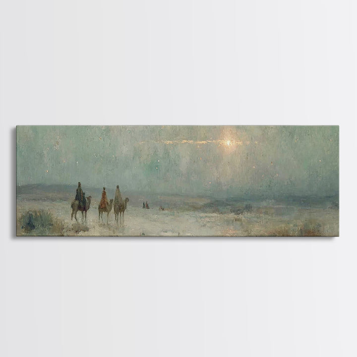 Three Kings Ascent – Framed Canvas Print – Christian Wall Art – Panoramic Art – Christmas Art – Christian Art Canvas – Jesus Painting – Chr