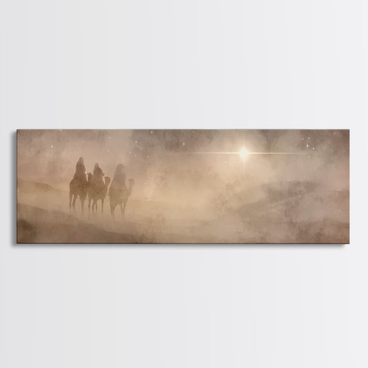Radiant Dawn Path | Framed Canvas Print | Christian Art Canvas | Panoramic Painting | Christian Wall Art | Christmas Art | Jesus Painting |