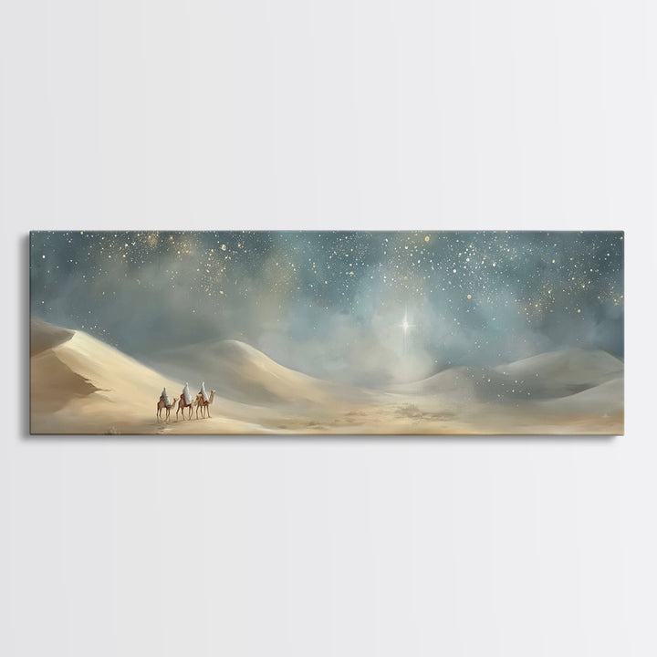 Desert Light Voyage – Framed Canvas Print – Christian Art Canvas – Panoramic Print – Christian Wall Art – Christmas Art – Jesus Painting –
