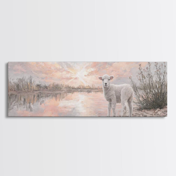 Morning Peace, Framed Canvas Print, Panoramic Art, Christian Wall Art, Christian Art Canvas, Christian Art, Christian Gift, Christian Paint