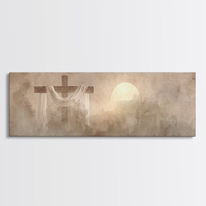 Gentle Morning Light | Framed Canvas Print | Panoramic Painting | Christian Art Canvas | Christian Wall Art | Christian Art | Christian Gif