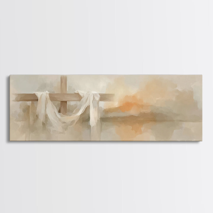 Cross Of Renewal – Framed Canvas Print – Panoramic Wall Art – Christian Art Canvas – Christian Art – Christian Wall Art – Christian Gift –