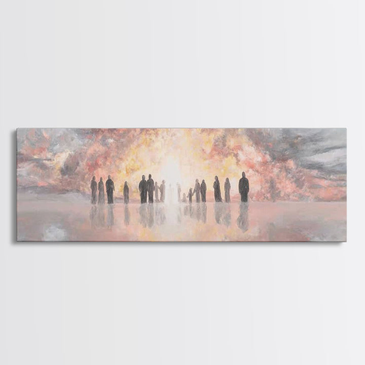 Glory At Dawn – Framed Canvas Print – Panoramic Frame – Christian Art Canvas – Modern Christian Painting – Christian Christmas Art – Christ