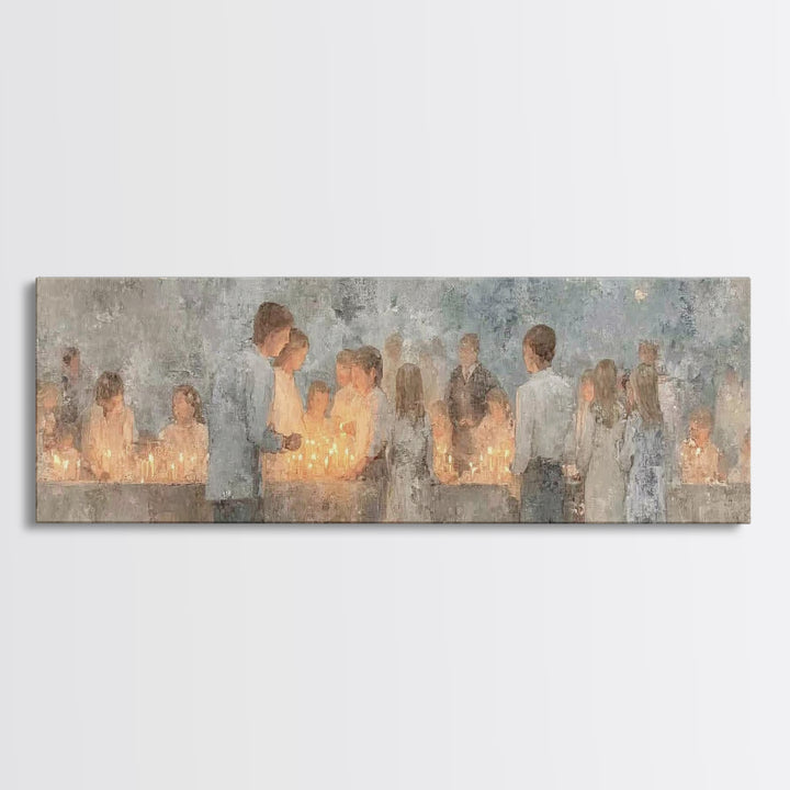 Children Of The Light, Framed Canvas Print, Christian Wall Art, Panoramic Painting, Christian Art Canvas, Christmas Art, Christian Gift