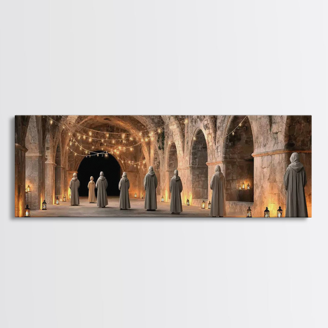 Holy Vigil | Framed Canvas Print | Christian Wall Art | Panoramic Art | Christmas Art | Christian Art Canvas | Christian Christmas Decor
