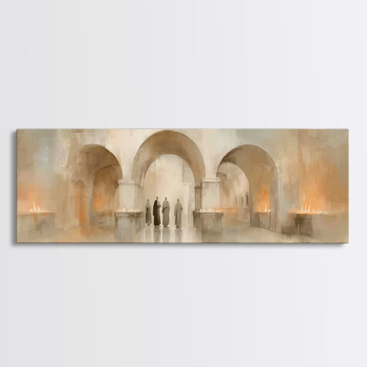 Sacred Procession – Framed Canvas Print – Christian Wall Art – Panoramic Art – Christian Art Canvas – Christmas Art – Christian Decorations
