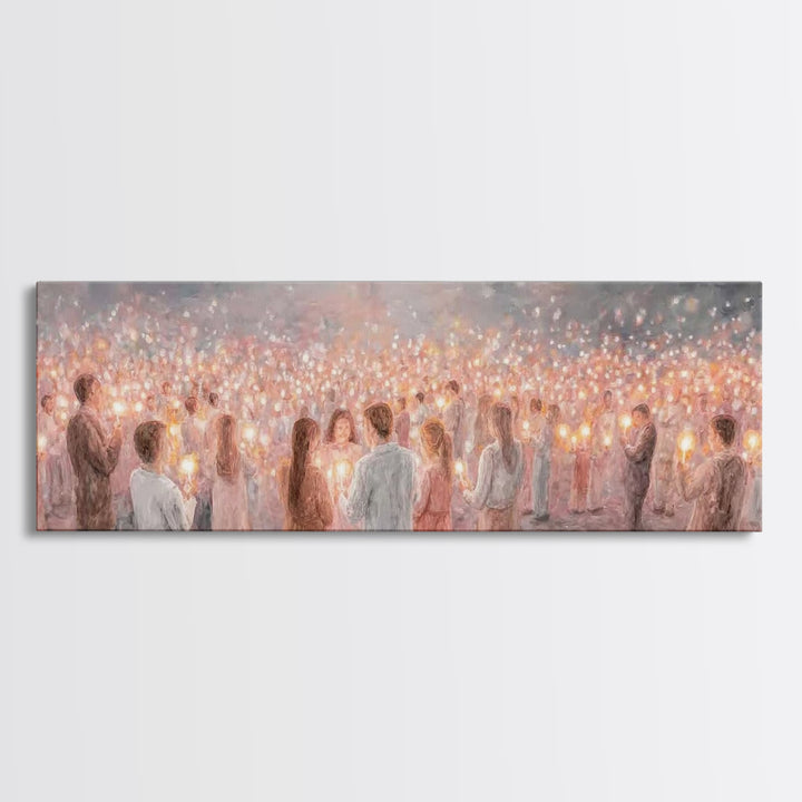 Endless Candle Choir | Framed Canvas Print | Christian Wall Art | Panoramic Print | Christian Art Canvas | Christmas Art | Worship Art
