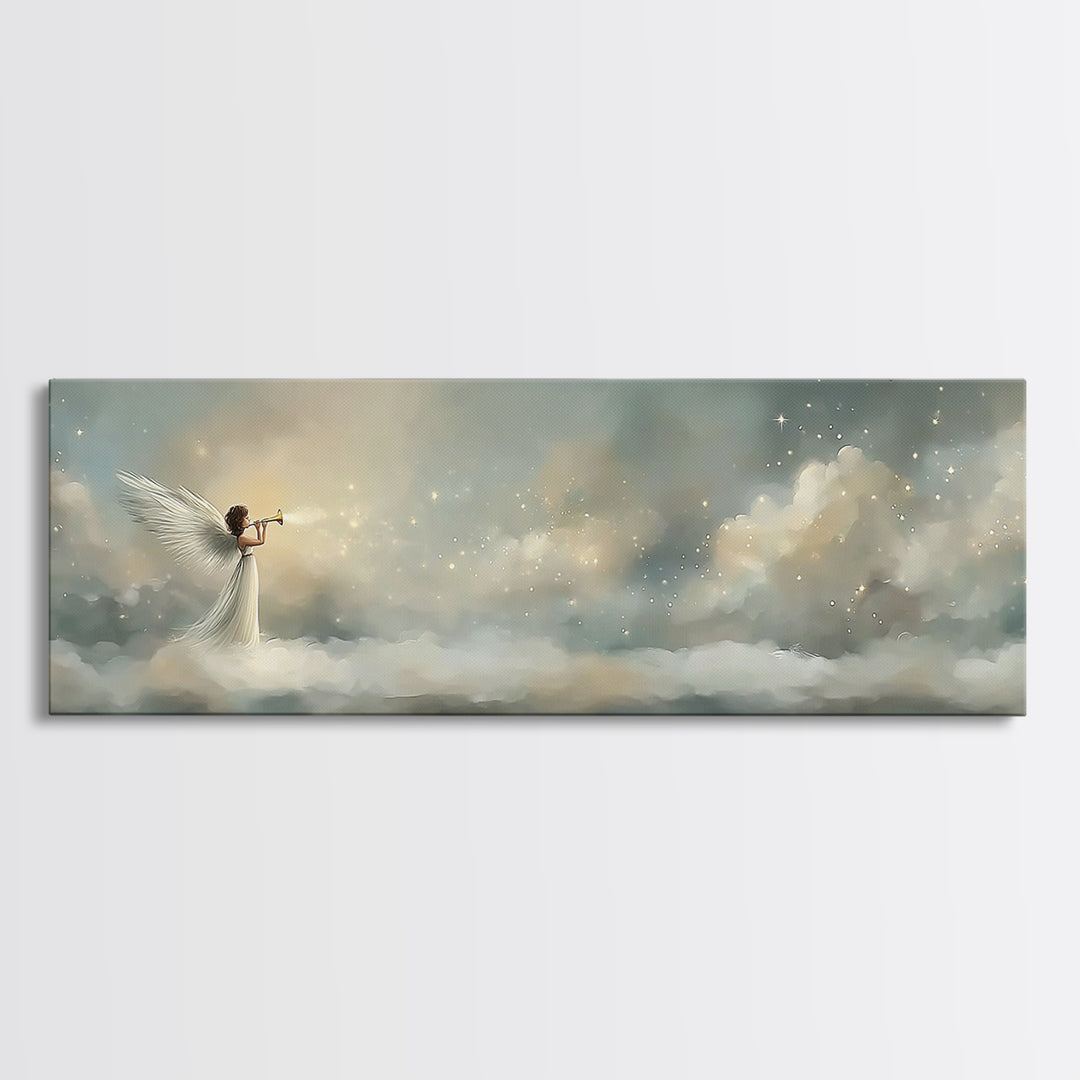 Heralding Light | Framed Canvas Print | Panoramic Art | Christian Art Canvas | Christian Wall Art | Jesus Art Print | Christmas Art
