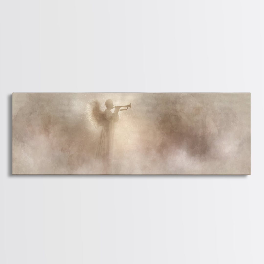 Sacred Proclamation – Framed Canvas Print – Panoramic Wall Art – Christian Art Canvas – Christian Christmas Art – Christian Painting – Jesu