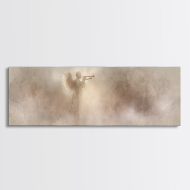 Sacred Proclamation – Framed Canvas Print – Panoramic Wall Art – Christian Art Canvas – Christian Christmas Art – Christian Painting – Jesu