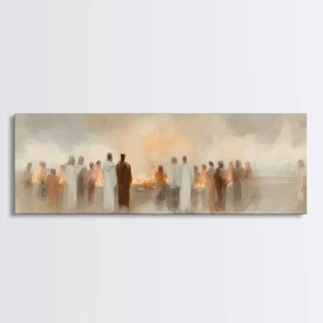 Sacred Procession | Framed Canvas Print | Christian Christmas Art | Panoramic Print | Christian Art | Christmas Wall Art | Christian Decor