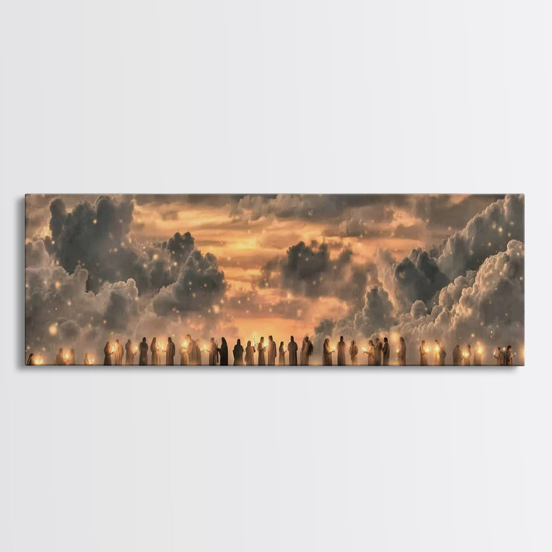 Hillside Communion – Framed Canvas Print – Christian Art – Panoramic Wall Art – Christian Christmas Art – Christian Canvas – Christian Artw
