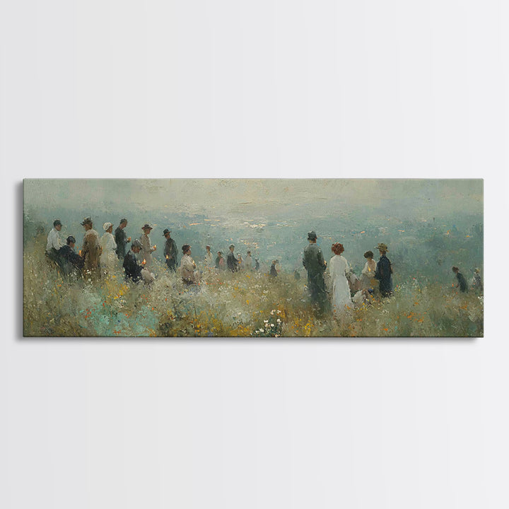 Twilight Assembly | Framed Canvas Print | Christian Wall Art | Christian Art Print | Panoramic Art | Christmas Art | Christian Decor