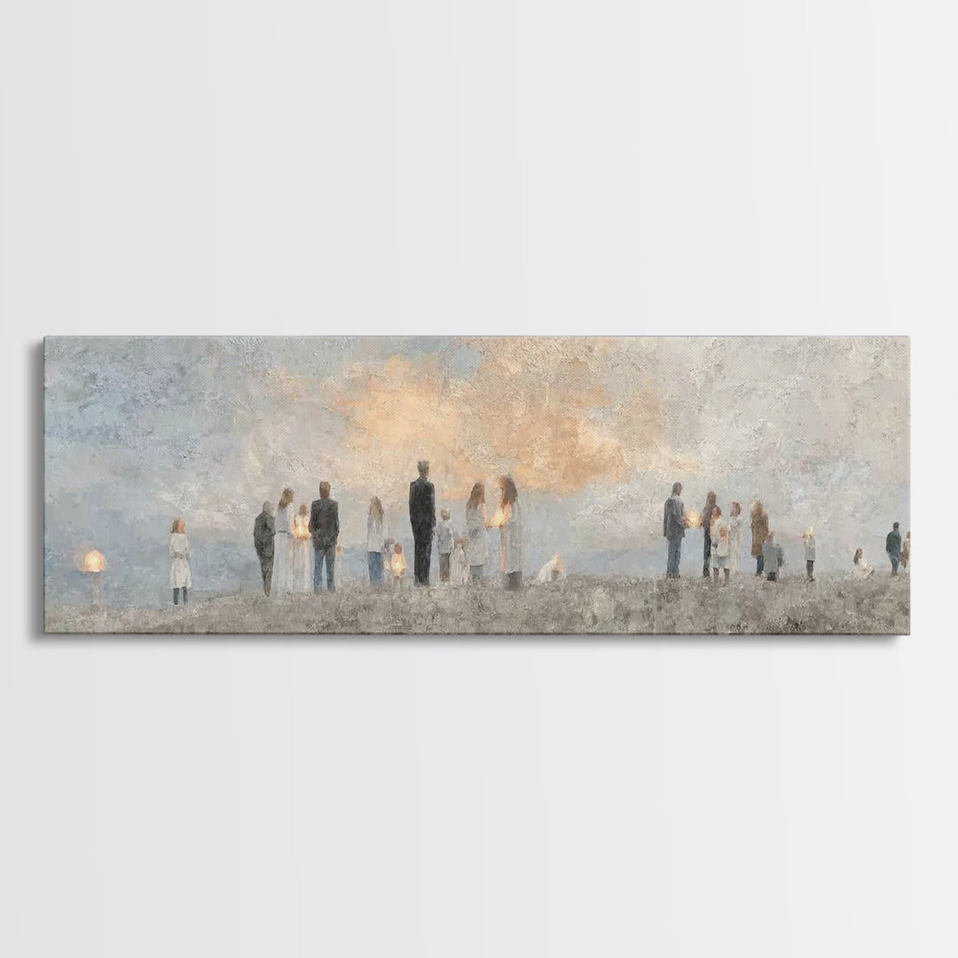 Fields Of Peace, Framed Canvas Print, Christian Art Canvas, Panoramic Frame, Christian Wall Art, Christian Painting, Christmas Art