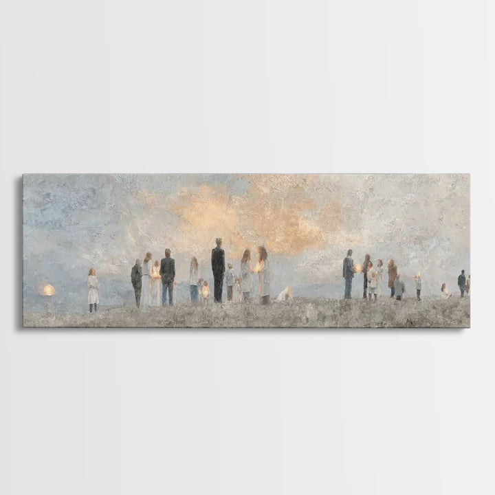 Fields Of Peace, Framed Canvas Print, Christian Art Canvas, Panoramic Frame, Christian Wall Art, Christian Painting, Christmas Art