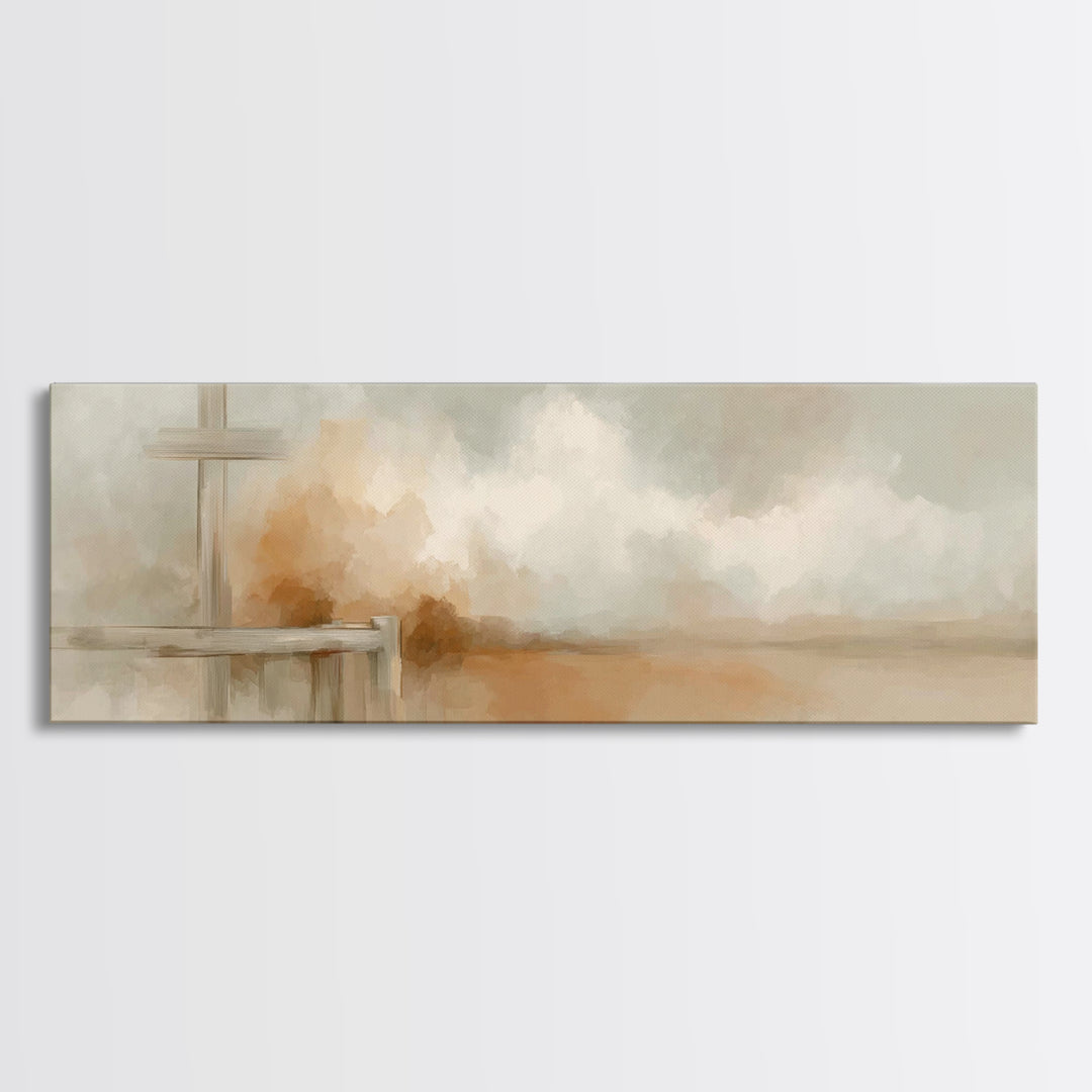 Quiet Redeemer, Framed Canvas Print, Christian Art, Panoramic Print, Christian Painting, Christian Art Canvas, Christian Gift Ideas
