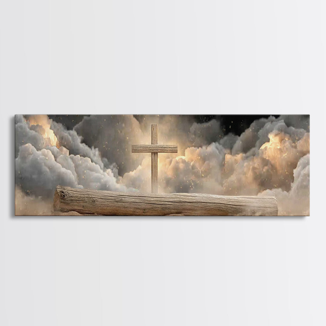 Rise Of Mercy – Framed Canvas Print – Christian Wall Art – Extra Wide Art – Christian Art Canvas – Christian Painting – Christian Decor