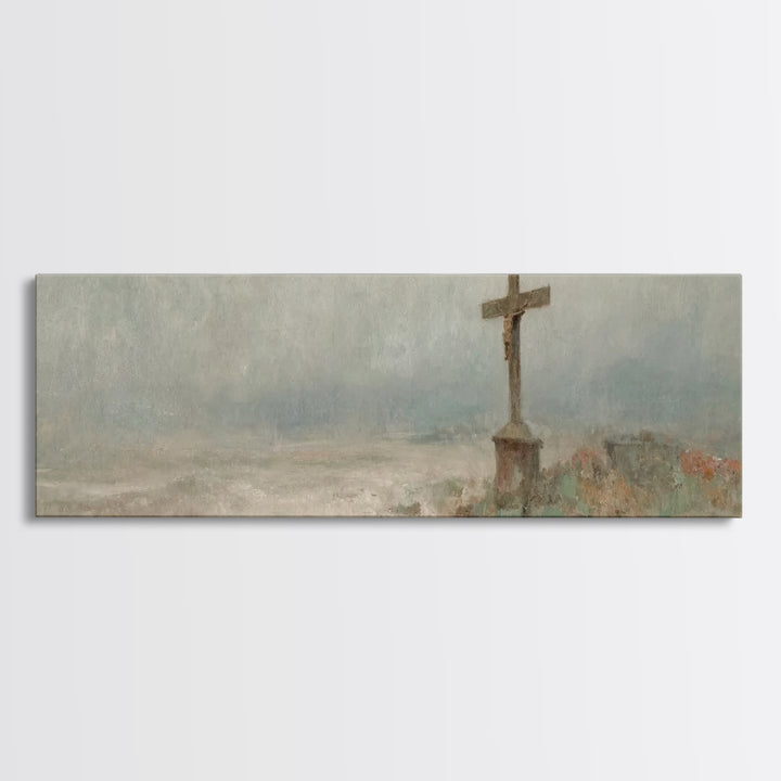 Field Of Salvation, Framed Canvas Print, Christian Art Canvas, Panoramic Art, Christian Painting, Christian Wall Art, Christian Decor