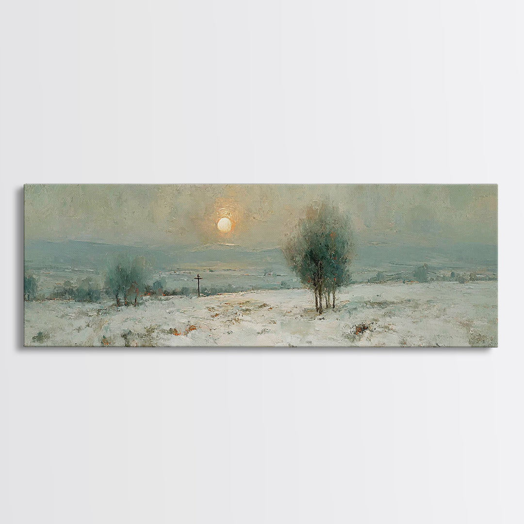 Winter Redemption – Framed Canvas Print – Panoramic Frame – Christian Art – Christian Art Canvas – Christian Wall Art – Christian Painting