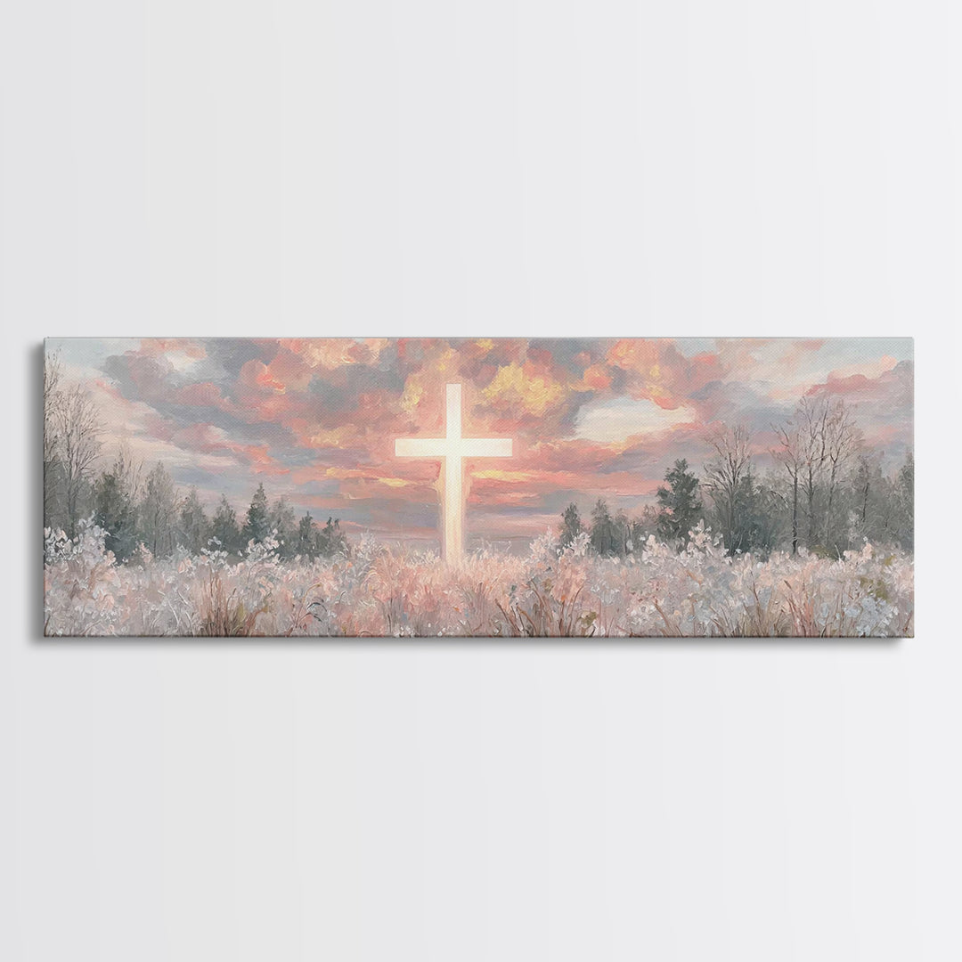 Dawn Of Mercy – Framed Canvas Print – Panoramic Wall Art – Christian Wall Art – Christian Art Canvas – Jesus Painting – Christmas Art