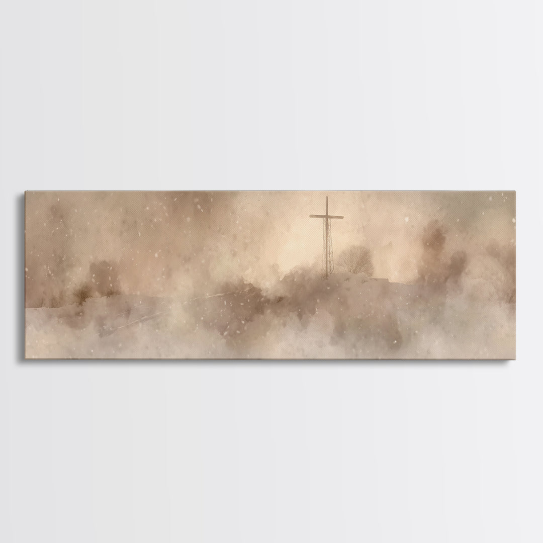 Silent Hill Grace – Framed Canvas Print – Panoramic Frame – Christian Art – Christian Christmas Art – Christian Painting – Christian Wall A