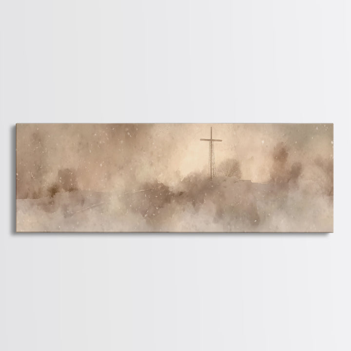 Silent Hill Grace – Framed Canvas Print – Panoramic Frame – Christian Art – Christian Christmas Art – Christian Painting – Christian Wall A