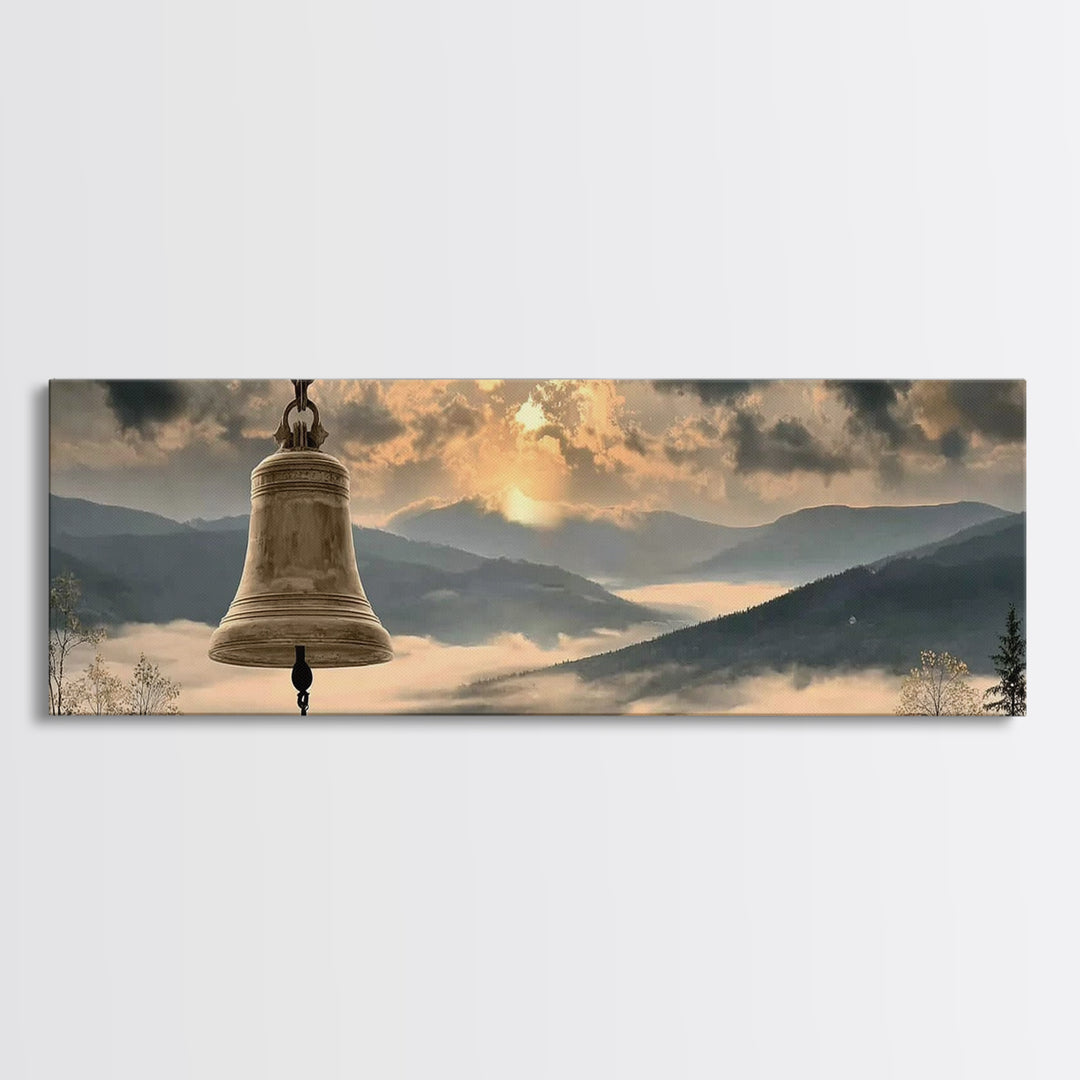 Ringing Grace | Framed Canvas Print | Panoramic Wall Art | Christian Art | Christian Painting | Christian Art Canvas | Christmas Art