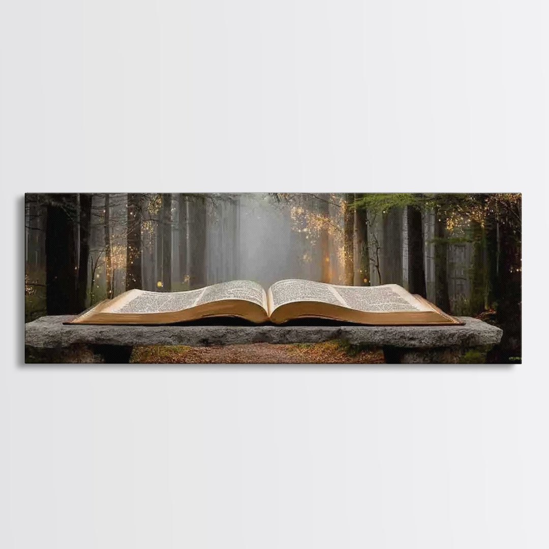 Scripture In Light - Framed Canvas Print - Christian Art - Panoramic Frame - Christian Wall Art - Christian Art Canvas - Christian Painting