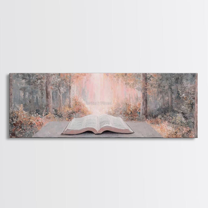 Ancient Faith Path - Framed Canvas Print - Christian Wall Art - Panoramic Painting - Christian Art Canvas - Christian Painting - Christmas