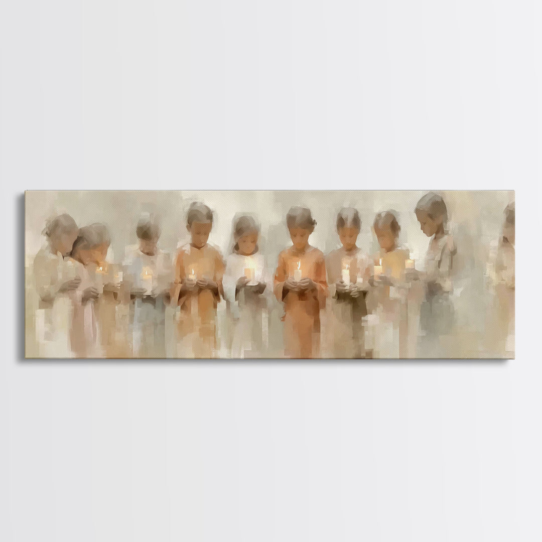 Light Of Innocence, Framed Canvas Print, Panoramic Print, Christian Art Canvas, Christian Wall Art, Christian Painting, Christmas Art, subt